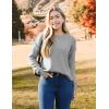 imageZeagoo Womens Crew Neck Cropped Sweater 2024 Fall Long Sleeve Chunky Knit Pullover Sweater TopsGrey