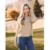 imageZeagoo Womens Crew Neck Cropped Sweater 2024 Fall Long Sleeve Chunky Knit Pullover Sweater TopsKhaki