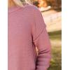 imageZeagoo Womens Crew Neck Cropped Sweater 2024 Fall Long Sleeve Chunky Knit Pullover Sweater TopsPink