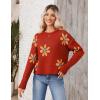 imageZeagoo Womens Crew Neck Cropped Sweater 2024 Fall Long Sleeve Chunky Knit Pullover Sweater TopsRedflower