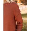imageZeagoo Womens Crew Neck Cropped Sweater 2024 Fall Long Sleeve Chunky Knit Pullover Sweater TopsRust