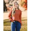 imageZeagoo Womens Crew Neck Cropped Sweater 2024 Fall Long Sleeve Chunky Knit Pullover Sweater TopsRust