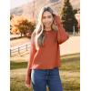 imageZeagoo Womens Crew Neck Cropped Sweater 2024 Fall Long Sleeve Chunky Knit Pullover Sweater TopsRust