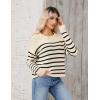 imageZeagoo Womens Crew Neck Cropped Sweater 2024 Fall Long Sleeve Chunky Knit Pullover Sweater TopsStriped Beige
