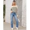 imageZeagoo Womens Crew Neck Cropped Sweater 2024 Fall Long Sleeve Chunky Knit Pullover Sweater TopsStriped Beige