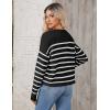 imageZeagoo Womens Crew Neck Cropped Sweater 2024 Fall Long Sleeve Chunky Knit Pullover Sweater TopsStriped Black