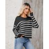 imageZeagoo Womens Crew Neck Cropped Sweater 2024 Fall Long Sleeve Chunky Knit Pullover Sweater TopsStriped Black