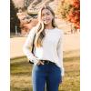 imageZeagoo Womens Crew Neck Cropped Sweater 2024 Fall Long Sleeve Chunky Knit Pullover Sweater TopsWhite