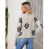 imageZeagoo Womens Crew Neck Cropped Sweater 2024 Fall Long Sleeve Chunky Knit Pullover Sweater TopsWhiteflower