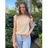 imageZeagoo Womens Sweater Vest Fall 2024 Loose Fit Cape Sleeve Knit Ribbed Tank Tops with Front Pocket SXXLBeige