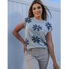 imageZeagoo Womens Sweater Vest Fall 2024 Loose Fit Cape Sleeve Knit Ribbed Tank Tops with Front Pocket SXXLBlack Flower