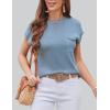 imageZeagoo Womens Sweater Vest Fall 2024 Loose Fit Cape Sleeve Knit Ribbed Tank Tops with Front Pocket SXXLClear Blue