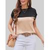 imageZeagoo Womens Sweater Vest Fall 2024 Loose Fit Cape Sleeve Knit Ribbed Tank Tops with Front Pocket SXXLColor Block