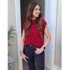imageZeagoo Womens Sweater Vest Fall 2024 Loose Fit Cape Sleeve Knit Ribbed Tank Tops with Front Pocket SXXLDark Red