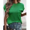 imageZeagoo Womens Sweater Vest Fall 2024 Loose Fit Cape Sleeve Knit Ribbed Tank Tops with Front Pocket SXXLGreen