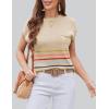 imageZeagoo Womens Sweater Vest Fall 2024 Loose Fit Cape Sleeve Knit Ribbed Tank Tops with Front Pocket SXXLMulticolord Stripe