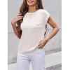imageZeagoo Womens Sweater Vest Fall 2024 Loose Fit Cape Sleeve Knit Ribbed Tank Tops with Front Pocket SXXLPure White