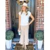 imageZeagoo Womens Sweater Vest Fall 2024 Loose Fit Cape Sleeve Knit Ribbed Tank Tops with Front Pocket SXXLWhite