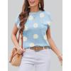 imageZeagoo Womens Sweater Vest Fall 2024 Loose Fit Cape Sleeve Knit Ribbed Tank Tops with Front Pocket SXXLWhite Flower