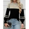 imageZeagoo Womens Sweaters Fall 2024 Fashion Trendy Long Sleeve Sweaters Ribbed Knit Winter Outfits Puff Pullover Jumper TopsB Apricot Black