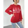 imageZeagoo Womens Sweaters Fall 2024 Fashion Trendy Long Sleeve Sweaters Ribbed Knit Winter Outfits Puff Pullover Jumper TopsChristmas Tree Red