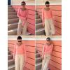 imageZeagoo Womens Sweaters Trendy Fashion Long Sleeve Sweaters Off Shoulder Crochet V Neck Knit Pullover Tops OutfitsBpink