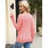 imageZeagoo Womens Sweaters Trendy Fashion Long Sleeve Sweaters Off Shoulder Crochet V Neck Knit Pullover Tops OutfitsBpink