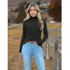 imageZeagoo Womens Turtleneck Sweaters 2024 Fall Fitted Long Sleeve Pullover Sweater Ribbed Knit Basic TopsBlack