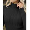 imageZeagoo Womens Turtleneck Sweaters 2024 Fall Fitted Long Sleeve Pullover Sweater Ribbed Knit Basic TopsBlack