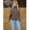 imageZeagoo Womens Turtleneck Sweaters 2024 Fall Fitted Long Sleeve Pullover Sweater Ribbed Knit Basic TopsBrown