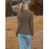 imageZeagoo Womens Turtleneck Sweaters 2024 Fall Fitted Long Sleeve Pullover Sweater Ribbed Knit Basic TopsBrown
