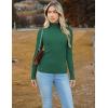 imageZeagoo Womens Turtleneck Sweaters 2024 Fall Fitted Long Sleeve Pullover Sweater Ribbed Knit Basic TopsGreen
