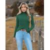 imageZeagoo Womens Turtleneck Sweaters 2024 Fall Fitted Long Sleeve Pullover Sweater Ribbed Knit Basic TopsGreen