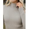 imageZeagoo Womens Turtleneck Sweaters 2024 Fall Fitted Long Sleeve Pullover Sweater Ribbed Knit Basic TopsGrey