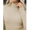 imageZeagoo Womens Turtleneck Sweaters 2024 Fall Fitted Long Sleeve Pullover Sweater Ribbed Knit Basic TopsKhaki