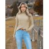 imageZeagoo Womens Turtleneck Sweaters 2024 Fall Fitted Long Sleeve Pullover Sweater Ribbed Knit Basic TopsKhaki