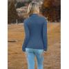 imageZeagoo Womens Turtleneck Sweaters 2024 Fall Fitted Long Sleeve Pullover Sweater Ribbed Knit Basic TopsNavy