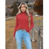 imageZeagoo Womens Turtleneck Sweaters 2024 Fall Fitted Long Sleeve Pullover Sweater Ribbed Knit Basic TopsRed