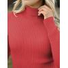 imageZeagoo Womens Turtleneck Sweaters 2024 Fall Fitted Long Sleeve Pullover Sweater Ribbed Knit Basic TopsRed