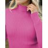 imageZeagoo Womens Turtleneck Sweaters 2024 Fall Fitted Long Sleeve Pullover Sweater Ribbed Knit Basic TopsRose Red