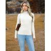 imageZeagoo Womens Turtleneck Sweaters 2024 Fall Fitted Long Sleeve Pullover Sweater Ribbed Knit Basic TopsWhite