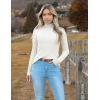 imageZeagoo Womens Turtleneck Sweaters 2024 Fall Fitted Long Sleeve Pullover Sweater Ribbed Knit Basic TopsWhite