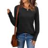 imageZeagoo Womens 2025 Fall Sweaters Casual Long Sleeve Crew Neck Ribbed Knit Side Slit Pullover SweaterBlack