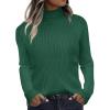 imageZeagoo Womens Turtleneck Sweaters 2024 Fall Fitted Long Sleeve Pullover Sweater Ribbed Knit Basic TopsGreen