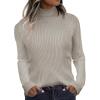 imageZeagoo Womens Turtleneck Sweaters 2024 Fall Fitted Long Sleeve Pullover Sweater Ribbed Knit Basic TopsGrey