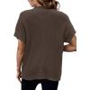 imageWomen 2024 Sweater Vest Mock Neck Batwing Short Sleeve Oversized Ribbed Knit Tops Fall Pullover Sweater SXXLBrown