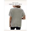 imageWomen 2024 Sweater Vest Mock Neck Batwing Short Sleeve Oversized Ribbed Knit Tops Fall Pullover Sweater SXXLGray