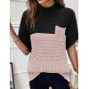 imageWomen 2024 Sweater Vest Mock Neck Batwing Short Sleeve Oversized Ribbed Knit Tops Fall Pullover Sweater SXXLPat1