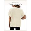 imageWomen 2024 Sweater Vest Mock Neck Batwing Short Sleeve Oversized Ribbed Knit Tops Fall Pullover Sweater SXXLWhite