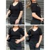 imageZeagoo Fall Sweaters for Women 2024 V Neck Short Sleeve Shirt Ribbed Knit Fit Pullover Sweater TopsBlack